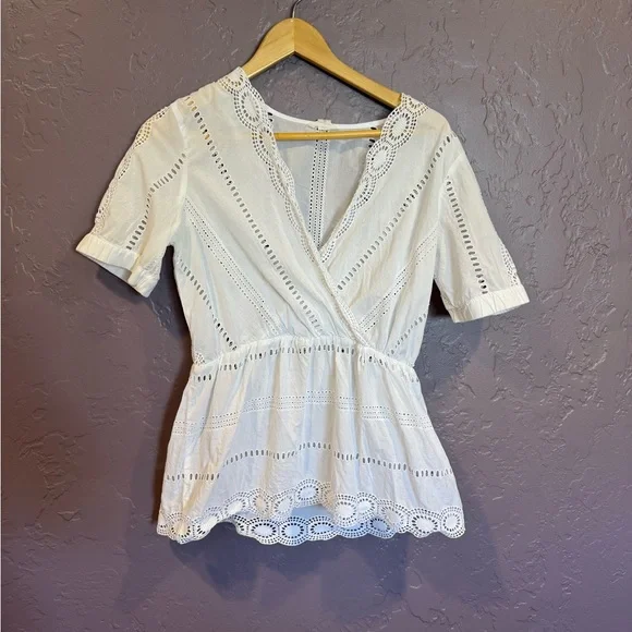 Caslon White Eyelet White Top - S - Picture 1 of 3